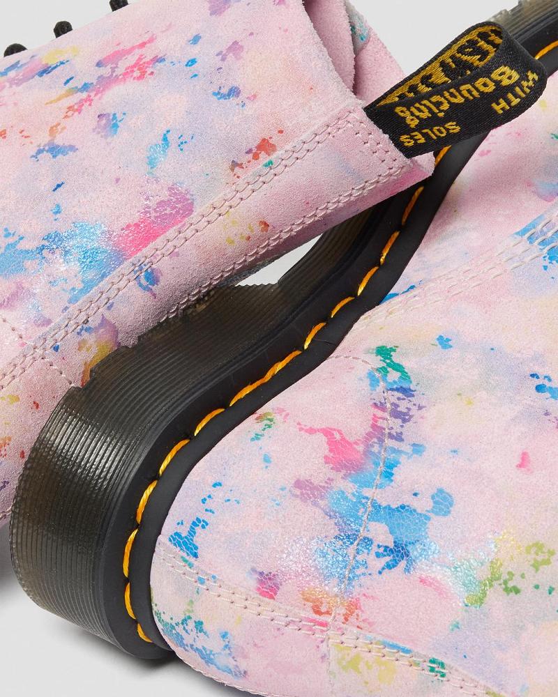 Dr Martens 1460 Pascal Confetti Suede Veterlaarzen Dames Roze | NL 592LIS